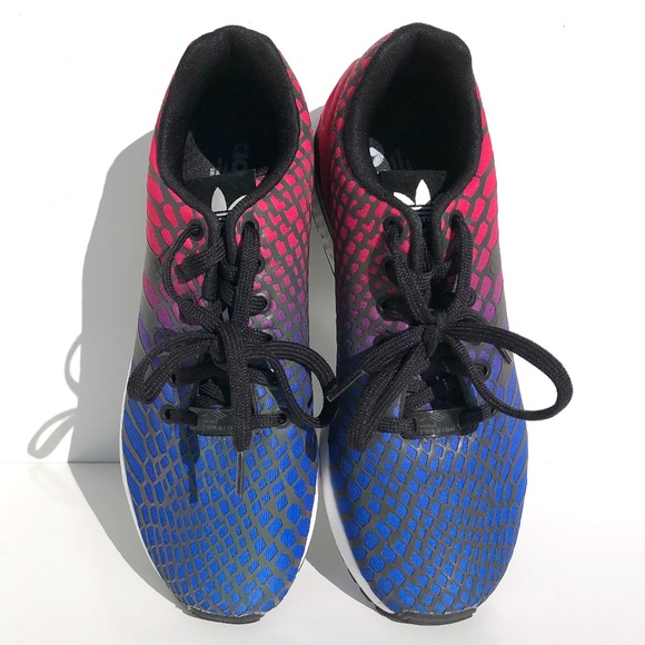 Adidas Running Shoe Women 8.5 ZX Flux Xeno 2015 Negative Collection in Blue Red - Picture 10 of 11